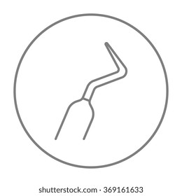 Dental scraper line icon.