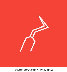Dental scraper line icon.