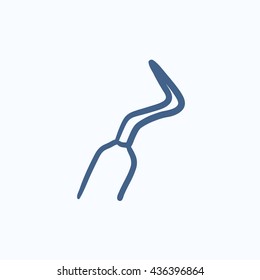 Dental scraper vector sketch icon isolated on background. Hand drawn Dental scraper icon. Dental scraper sketch icon for infographic, website or app.