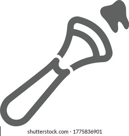 Dental, scraping tool gray icon