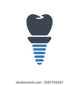 Dental Screw Icon On White Background