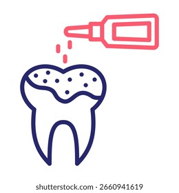 Dental Sealant Icon Color Vector Illustration