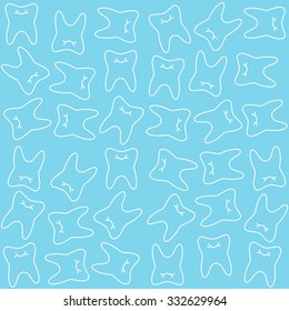 Dental seamless pattern, minimalistic teeth background, doodle style