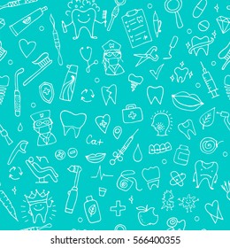 Dental seamless pattern, sketch for your design