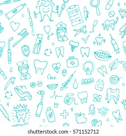 Dental seamless pattern, sketch for your design