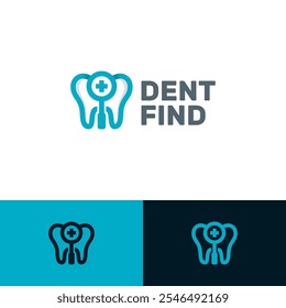 Diseño de logotipo de Vector de búsqueda dental