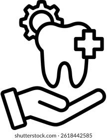 Dental Service Icon Line Vector Illustration