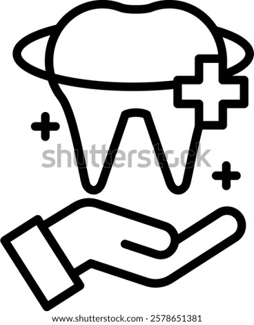 Dental Services Icon Line Vector Illustration