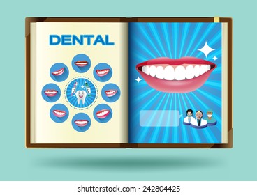 Dental set on notebook page vector illustration