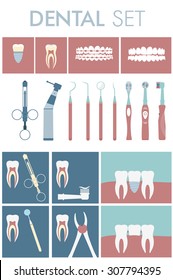 Dental set - tools for dentists or Orthodontist.