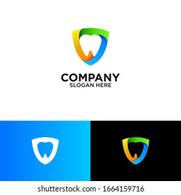 dental and shield logo design