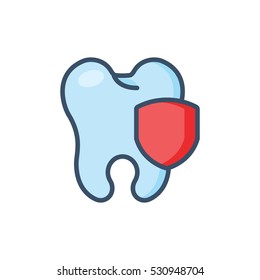Dental Shield Vector Logo Design Template Element