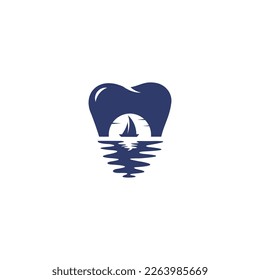 dental, ship, beach, illustration, graphics, vector, icon, logo, line art, silhouette, monogram, for growing business uasha
