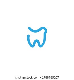 dental simple flat icon logo