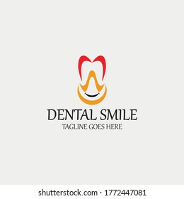 Dental smile logo. Dentist logo design concept. Vector illustration