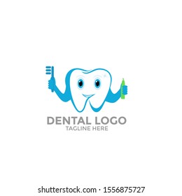 Dental smile Logo Design, Creative Dental logo vector, Character Dental