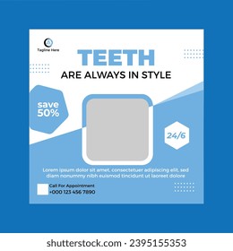 Dental social media post design, Medical social media post design