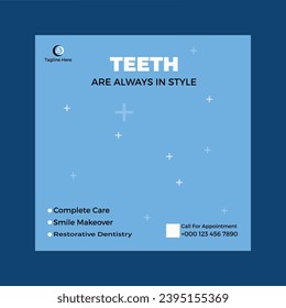 Dental social media post design, Medical social media post design