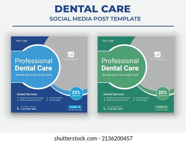 Dental Social Media Post, Health Care Social Media Templates