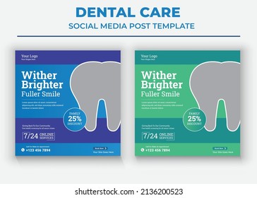 Dental Social Media Post, Health Care Social Media Templates