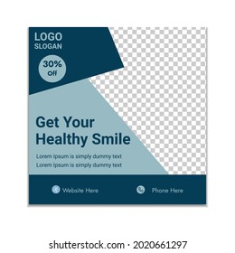 Dental Social Media Post Template, Editable Healthcare Social Media Banner Template