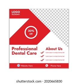 Dental Social Media Post Template, Editable Healthcare Social Media Banner Template