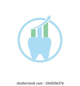 Dental stat vector logo design template. Dentist finance icon logo concept.