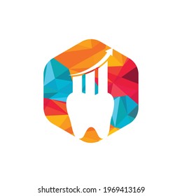 Dental stat vector logo design template. Dentist finance icon logo concept.