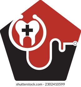 Dental stethoscope logo, Dental Clinic Logo Tooth abstract design