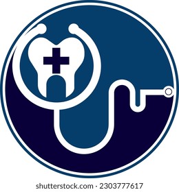 Dental stethoscope logo, Dental Clinic Logo Tooth abstract design