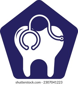 Dental stethoscope logo, Dental Clinic Logo Tooth abstract design