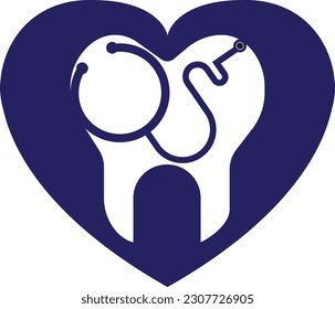 Dental stethoscope logo, Dental Clinic Logo Tooth abstract design