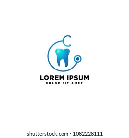 Dental And Stetoscope Vector Logo Template