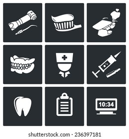 Dental Stomatology Vector Icons Set