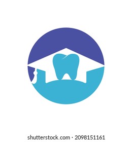 Dental study vector logo design. Dental university logo design template.	