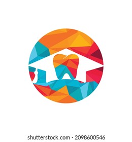 Dental study vector logo design. Dental university logo design template.	