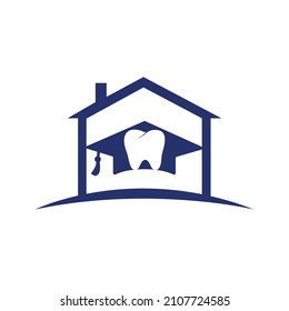 Dental study vector logo design. Dental university logo design template.	
