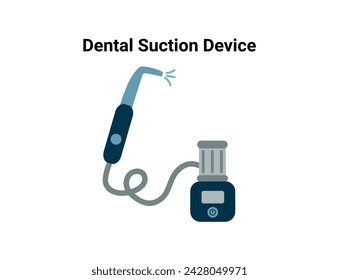 Dental suction flat illustration. Dentistry and orthodontics vector illustration. Dental clinic services, stomatology, dentistry, orthodontics, oral health care and hygiene vector.