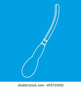 Dental suction tool icon blue outline style isolated vector illustration. Thin line sign