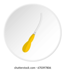 Dental suction tool icon in flat circle isolated vector illustration for web