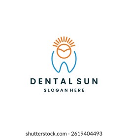 Dental sun logo vector icon illustration style