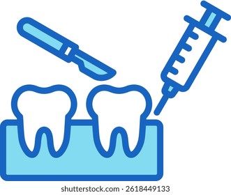 Dental Surgery Icon Blue Vector Illustration