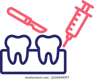 Dental Surgery Icon Color Vector Illustration