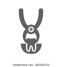 Dental, surgery icon. Gray vector graphics.