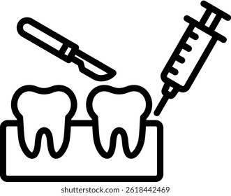 Dental Surgery Icon Line Vector Illustration