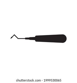 Zahnchirurgie-Wurzelspitze Symbol auf weißem Hintergrund