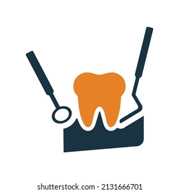 Dental surgery tools icon. Simple editable vector graphics.