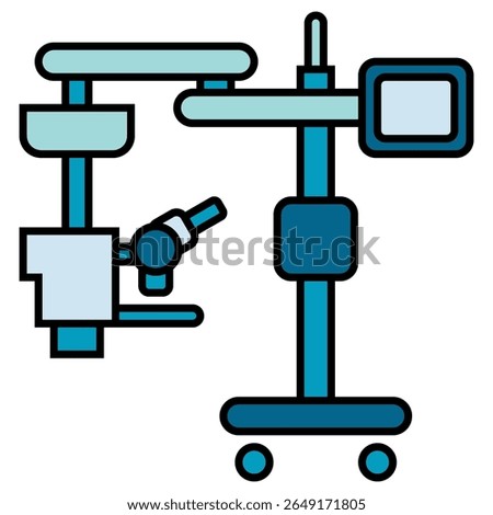 Dental Surgical Microscope filled outline isolated on white