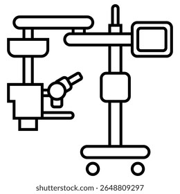 Dental Surgical Microscope outline icon isolated on white