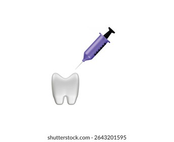 ícone de seringa dentária renderização de ilustração 3d